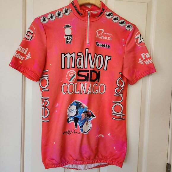 Other - Vintage 1989 Malvor Sidi Colnago Cycling Jersey Pink Red Biking Racing Retro